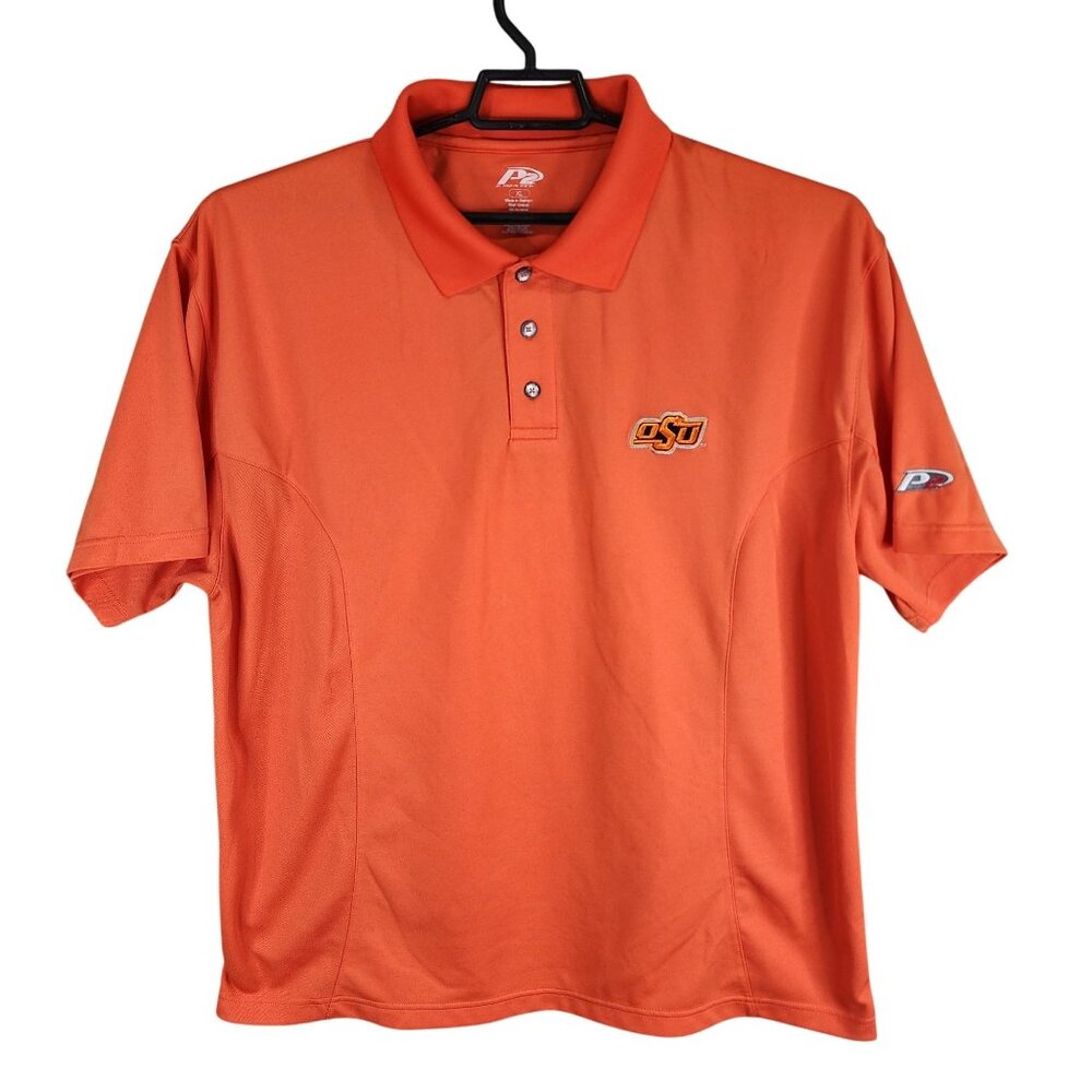 Mens Orange Pro Player Polo Shirt OSU Oklahoma State Cowboys Short Sleeve XL